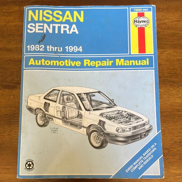 Nissan Sentra Automotive Repair Manual 1982 thru 1994 - Picture 1 of 4
